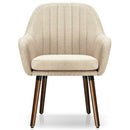 Set of 2 Fabric Upholstered Accent Chairs with Wooden Legs