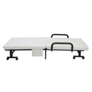 Adjustable Folding Guest Bed Frame with Mattress and Wheels