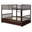 Full over Full Bunk Bed Platform Wood Bed with Ladder