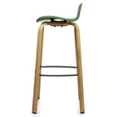 Set of 2 Modern Barstools Pub Chairs with Low Back and Metal Legs