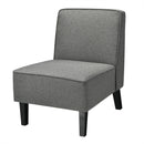 Modern Armless Accent Sofa Chair with Rubber Wood Legs