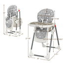 Folding Baby High Dining Chair with 6-Level Height Adjustment