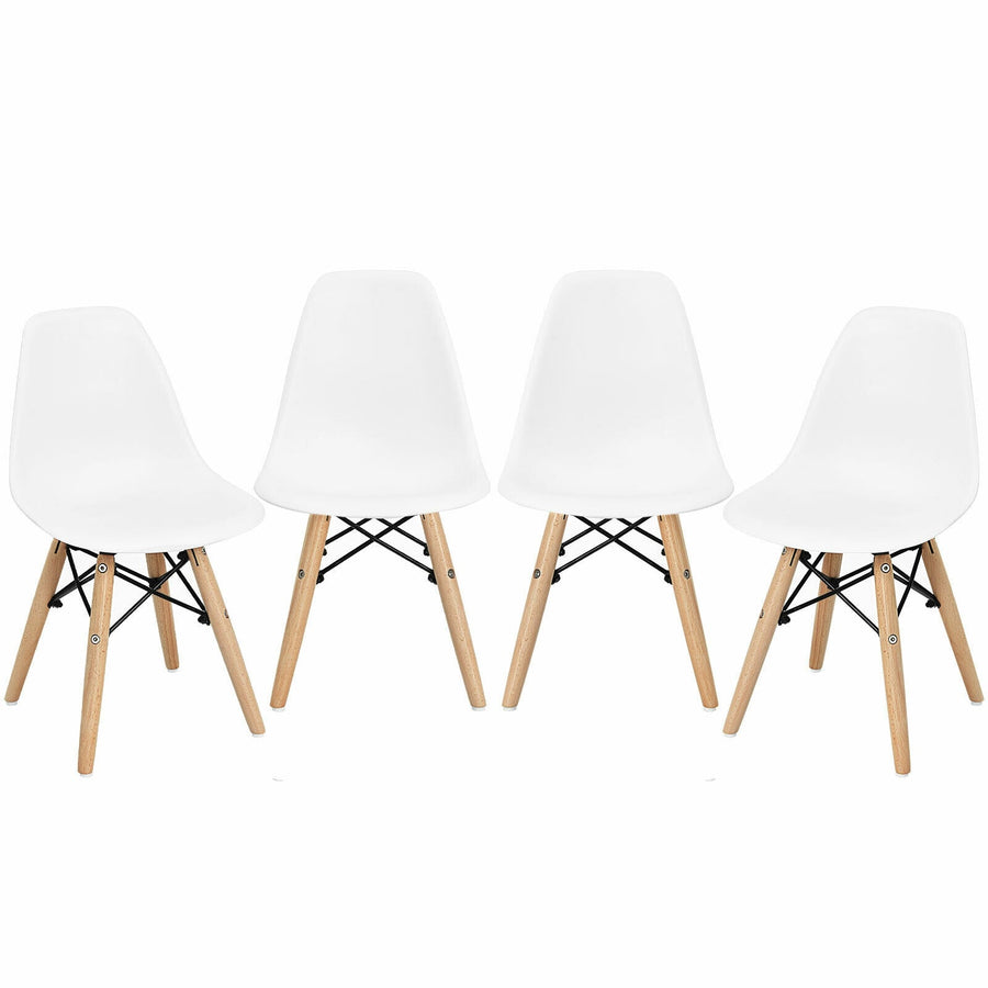 4 PCS Children Chair Set Medieval Style Dining Chairs with Wood Legs