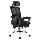 Ergonomic Recliner Mesh Office Chair with Adjustable Footrest-Black