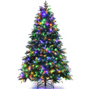 Pre-Lit Snowy Christmas Hinged Tree with Multi-Color Lights