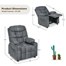 Kids Recliner Chair with Cup Holder and Footrest for Children