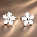 925 Sterling Silver Enamel Earrings - 0.9CM