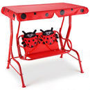 Kids Patio Swing with Canopy - 2 Person Outdoor Bench