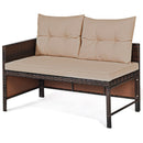 3 Pieces Patio Wicker Rattan Sofa Set