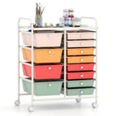 12-Drawer Utility Rolling Cart with Drawers Multi-Use Storage