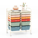12 Storage Drawer Organizer Bins Rolling Cart