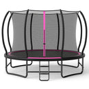 12 FT Outdoor Trampoline with Safety Enclosure Net - Pink