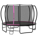12 FT Outdoor Trampoline with Safety Enclosure Net - Pink