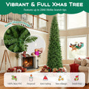 12 Feet Tall Pre-Lit Artificial Christmas Tree Outdoor Indoor Slim Pencil Tree with Lights