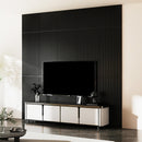 12-Pack PVC Slat Wall Panels for Interior Wall Decoration for Living Room and TV Background