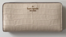 Kate Spade Darcy Croc Embossed Leather Large Slim Bifold Wallet Bare