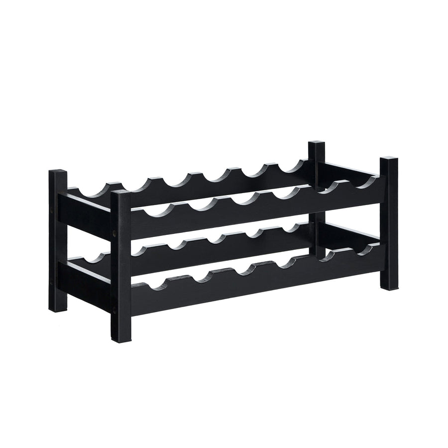 2-Tier 12 Bottles Bamboo Storage Shelf Wine Rack