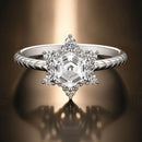 925 Sterling Silver White Gold Plated Ring with Pavé Set CZ, Size 6.0