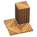 Acacia Wood Interlocking Deck Tiles 12x12 Inch - 24 Pack