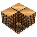 Acacia Wood Interlocking Deck Tiles 12x12 Inch - 24 Pack