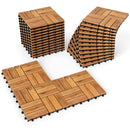 Acacia Wood Interlocking Deck Tiles 12x12 Inch - 27 Pack