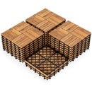 Acacia Wood Interlocking Deck Tiles 12x12 Inch - 27 Pack