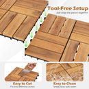 Acacia Wood Interlocking Deck Tiles 12x12 Inch - 27 Pack