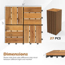 Acacia Wood Interlocking Deck Tiles 12x12 Inch - 27 Pack
