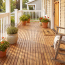 Acacia Wood Interlocking Deck Tiles 12x12 Inch - 27 Pack