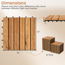 Acacia Wood Interlocking Deck Tiles 12x12 Inch - 27 Pack