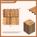 Acacia Wood Interlocking Deck Tiles 12x12 Inch - 27 Pack