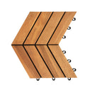 Acacia Wood Interlocking Deck Tiles 12x12 Inch - 30 Pack