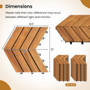 Acacia Wood Interlocking Deck Tiles 12x12 Inch - 30 Pack