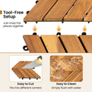 Acacia Wood Interlocking Deck Tiles 12x12 Inch - 30 Pack