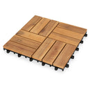Acacia Wood Interlocking Deck Tiles 12x12 Inch - 54 Pack