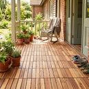 Acacia Wood Interlocking Deck Tiles 12x12 Inch - 54 Pack
