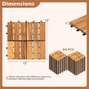 Acacia Wood Interlocking Deck Tiles 12x12 Inch - 54 Pack