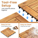 Acacia Wood Interlocking Deck Tiles 12" x 12" - Natural