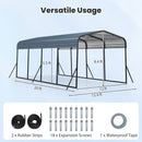 12 x 20 Feet Heavy-Duty Carport Outdoor Galvanized Steel Garage Car Shelter