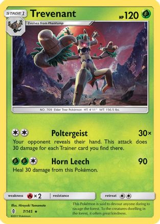 Trevenant 007/145 - SM  Guardians Rising Reverse Holofoil