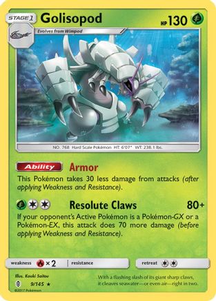 Golisopod 009/145 - SM  Guardians Rising Reverse Holofoil
