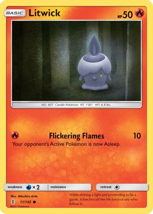 Litwick 011/145 - SM  Guardians Rising Reverse Holofoil