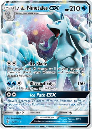 Alolan Ninetales GX 022/145 - SM  Guardians Rising Holofoil