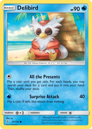 Delibird 026/145 - SM  Guardians Rising Reverse Holofoil