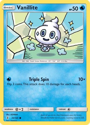 Vanillite 033/145 - SM  Guardians Rising Reverse Holofoil