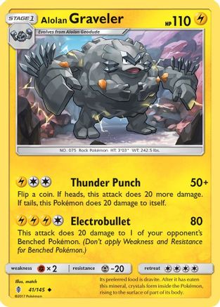 Alolan Graveler 041/145 - SM  Guardians Rising Reverse Holofoil