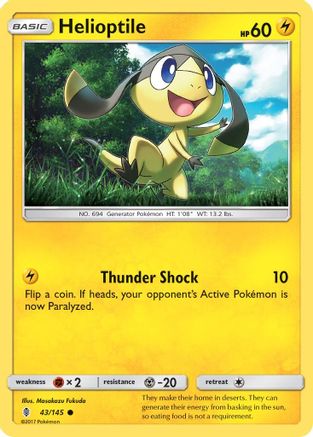 Helioptile 043/145 - SM  Guardians Rising Reverse Holofoil