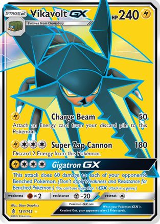 Vikavolt GX (Full Art) 134/145 - SM  Guardians Rising Holofoil