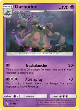 Garbodor 051/145 - SM  Guardians Rising Reverse Holofoil