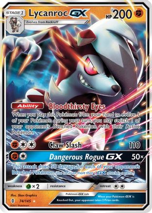 Lycanroc GX 074/145 - SM  Guardians Rising Holofoil